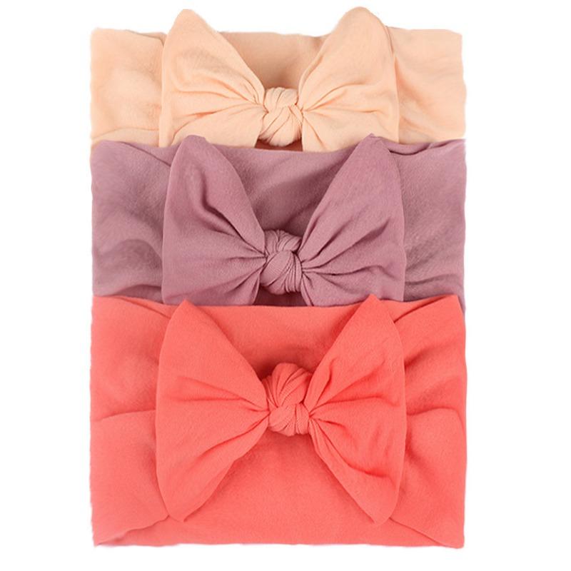 3PCS Nylon Bow Elastic Strap Headgear, Simple and Fashionable Decoration Baby Headband Accessories