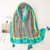 Designer Brand Women Scarf Autumn Printing Cotton Scarves Pashmina Lady Winter Shawls Printing Tassel Beach Hijabs Foulard Pareo