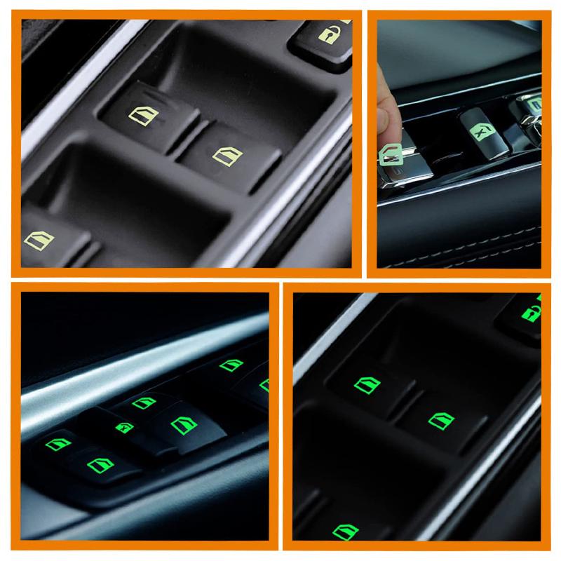 3Color Car Luminous Door Window Lift Button Stickers Night Safety Switch Car Styling  Auto Interior Decoration Accessories