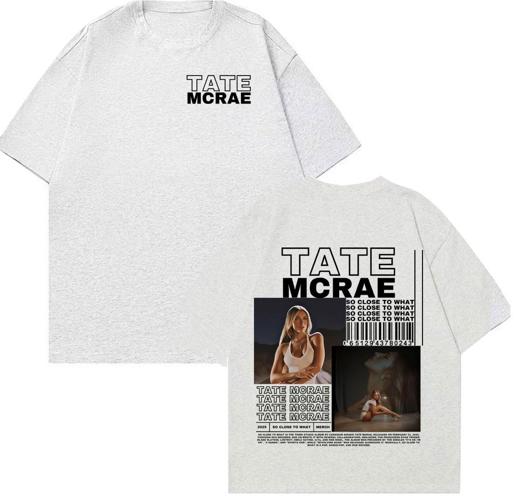 Tate Mcrae Album So Close To What Tour T Shirt Men Fashion Aesthetic Casual Tshirts High Quality 100 Cotton Tshirt