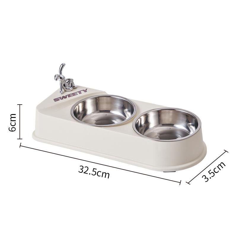 Miska dla zwierząt ze stali nierdzewnej podwójna miska dla kota i miska dla psa antypoślizgowa i odporna na przewracanie miska dla zwierząt miska na karmę dla kota miska na karmę dla psa