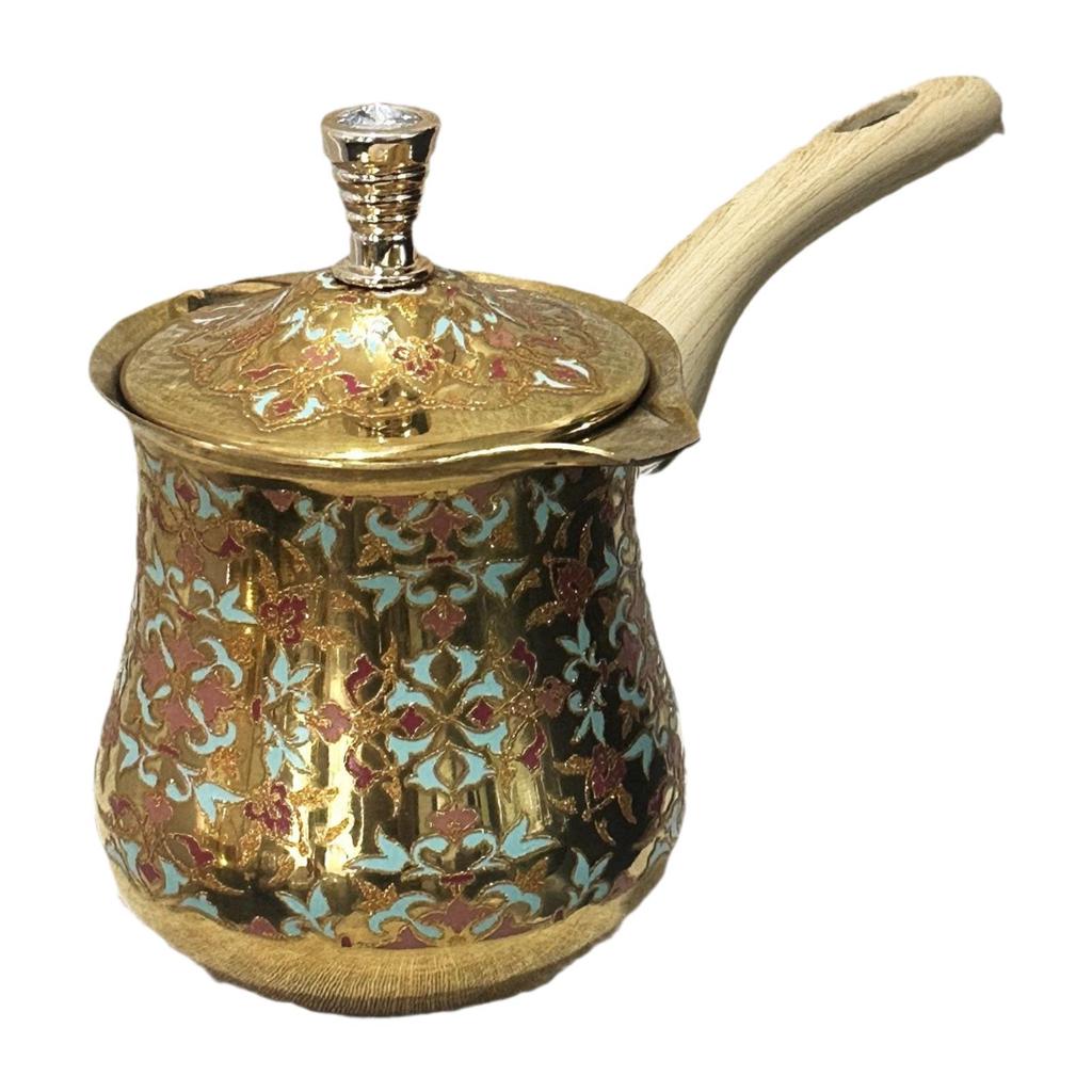 550ml Stainless Steel Turkish Coffee Pot Portable Butter Warmer Pot Chocolate Melting Pot with Long Handle and Lid