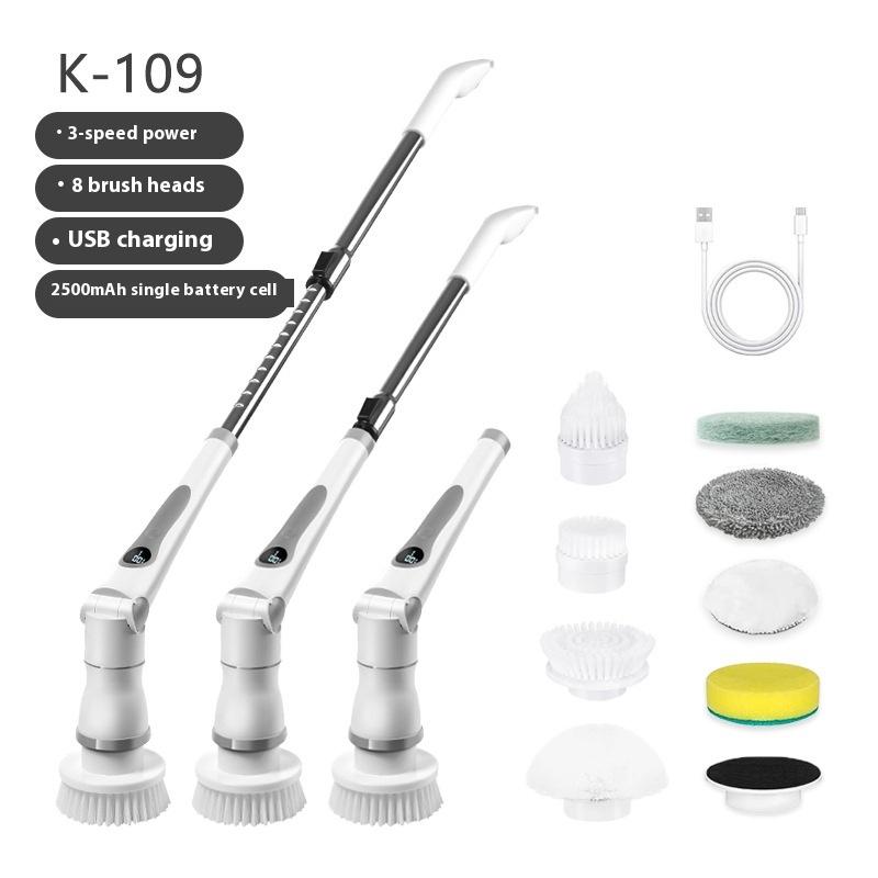 Electric Multi-functional Cleaning Brush Household Kitchen Bathroom Glass Length Dual-purpose Brush Handheld Powerful Cleaning Artifact