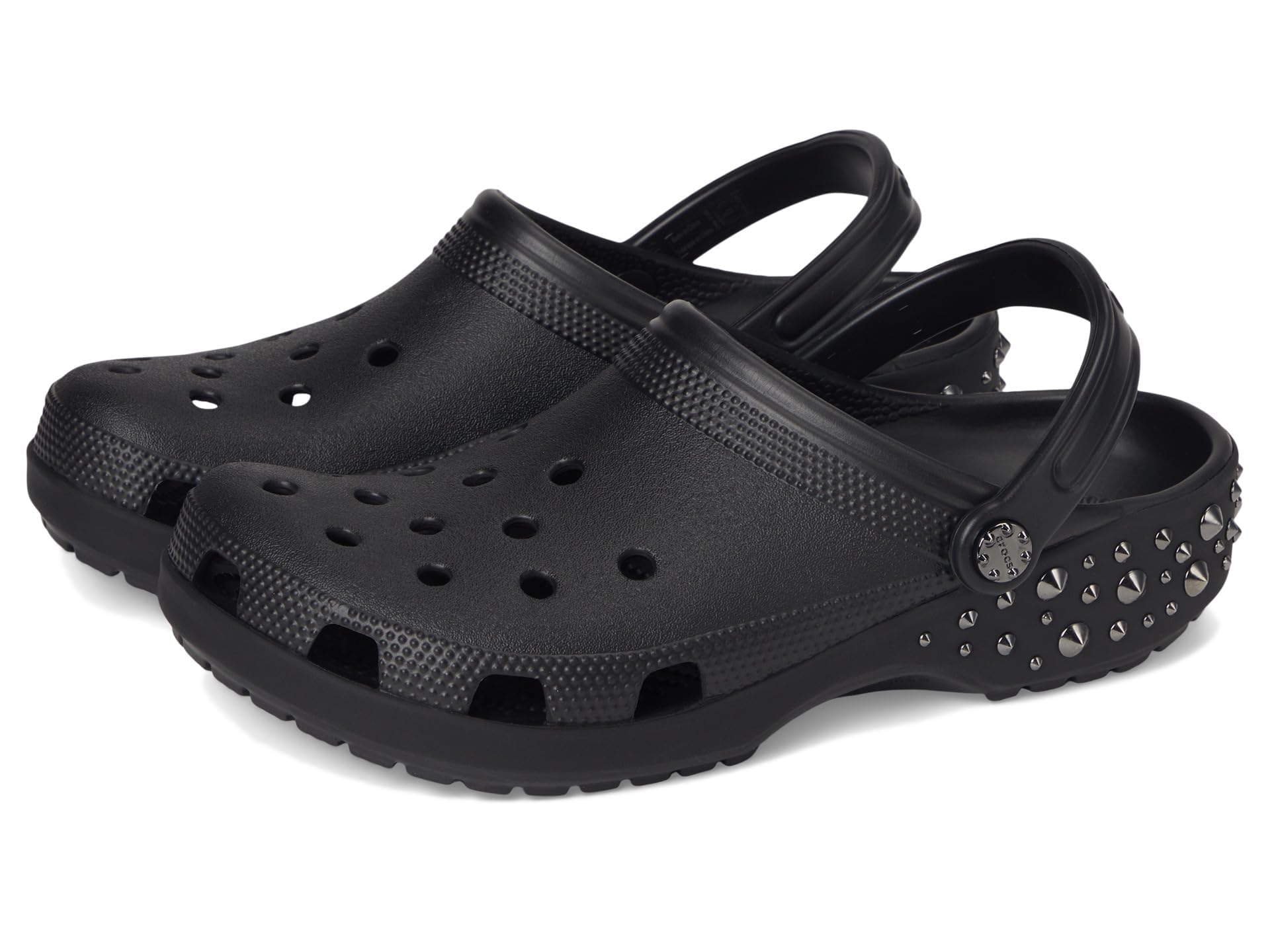 

Crocs Classic Studded Clogs for Adults, Black/White, Size 37