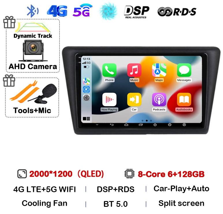 Android 14 WIFI+4G Car Radio For Skoda Rapid 2012 2013 2014 2015 2016 - 2020 Carplay Auto Multimedia GPS Video Player DSP Stereo