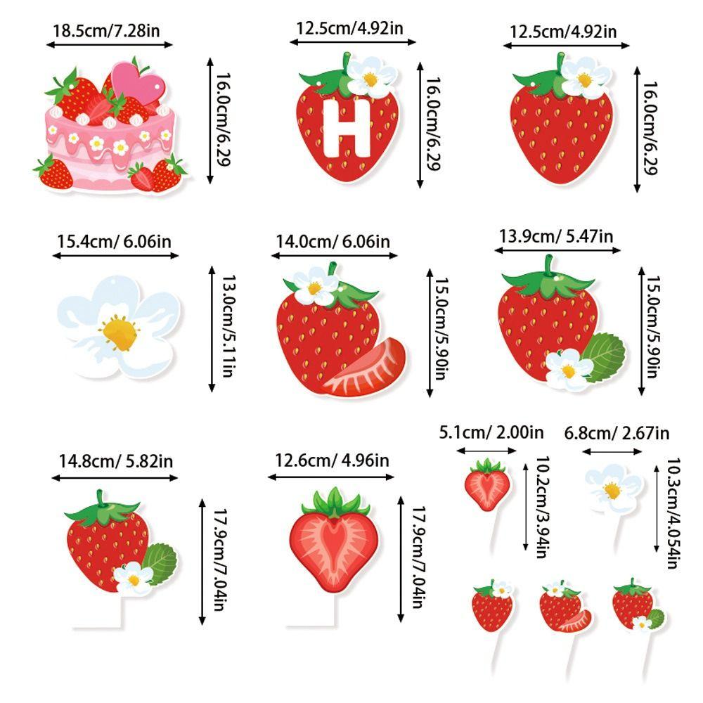 Cartoon Strawberry Honeycomb Ornament Creative Strawberry Hanging Banners  Photo Props