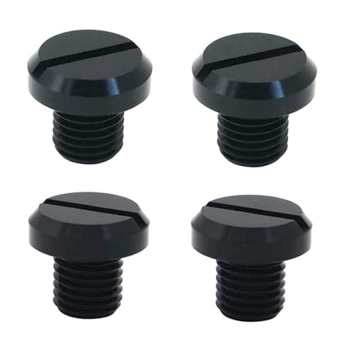 Mirror Hole Cover Cap M10 x 1.25 Positive + Negative Thread Aluminum Bolt Bike Mirror Bi-Mirror Hole Cover Motorcycle Bike 4 Pieces (Black)