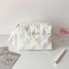 Large Capacity Solid Color Makeup Bag with Ultrasonic Embossing - Desktop Skincare Organizer and Student Toiletry Bag.