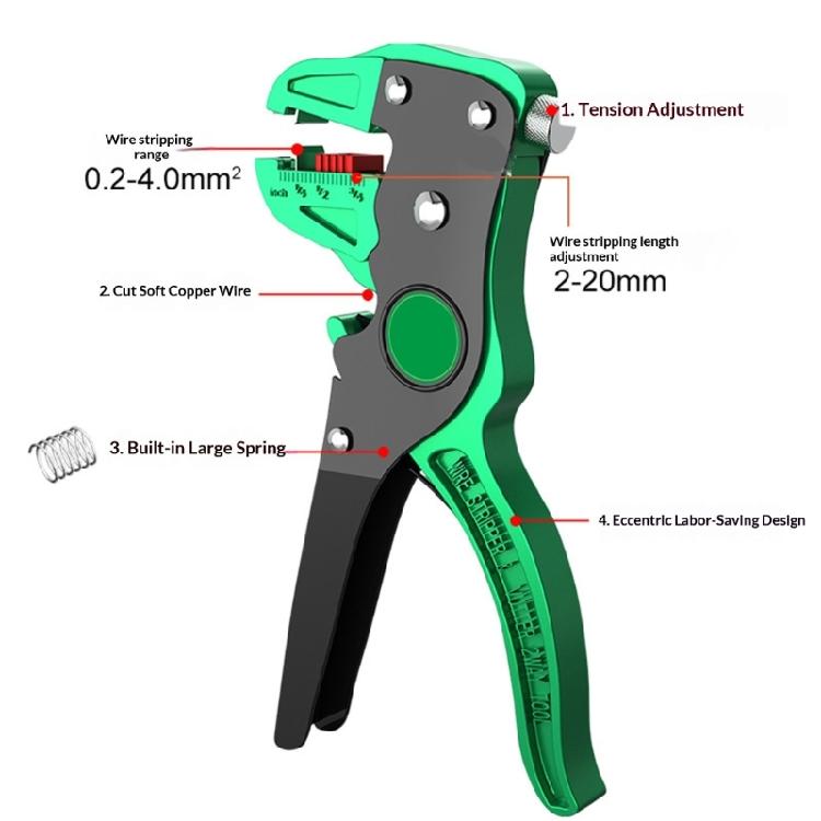 Ergonomic Comfortable Grip Wire Cutter and Stripper Automatic Function Suitable for Efficient Electrical Tasks Safety Lock