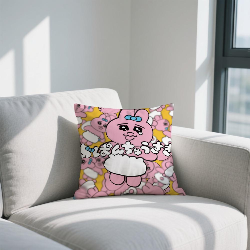 

Fashion O-Opanchu U-Usagi cushion cover Double Sided Printed Polyester Pillowcase Pattern Decorative Zipper Cushion Cover 30cmx30cm