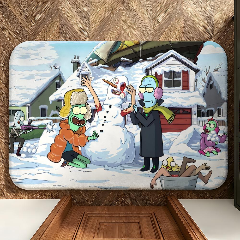 Cartoon S-Solar O-Opposites Floor Mat Soft Flannel Floor Mat Suitable for Entryways, Living Rooms, Bedrooms, and Bathrooms