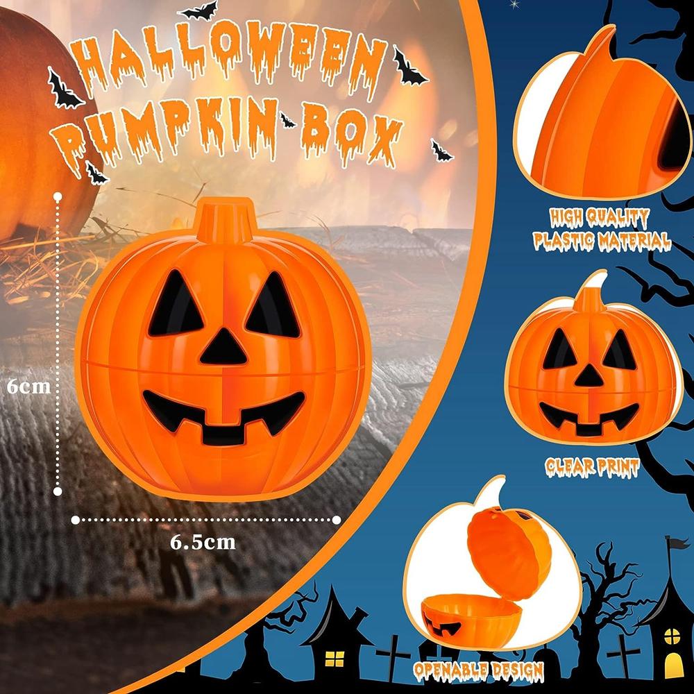Halloween Toy 12/48PCS Mini Empty Filler Pumpkin Storage Box Container DIY Gifts Holder Party Favors Decorations