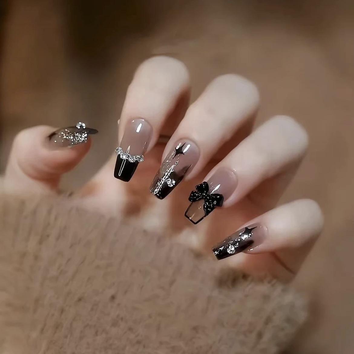 

Black Butterfly Theme Advanced Wearable Nail Art Stickers Collection