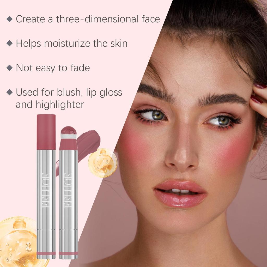 EELHOE Rotating Liquid Blush Lip Gloss Multifunctional Face Makeup, Moist and Easy To Apply, Long-Lasting - Women's Gifts