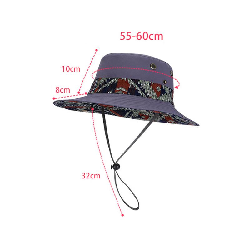 Spring Summer Big Brim Sun Hat National Style Cowboy Fisherman Hat Men Women Outdoor Sun Hat for Mountaineering and Fishing