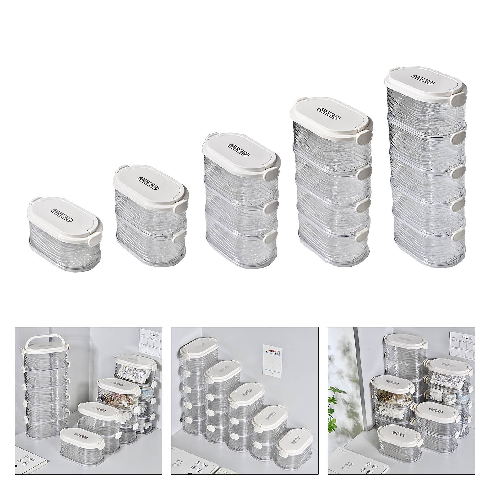 Stackable Sturdy Plastic Food Storage Containers for Kitchen Organization and Spices Storage With Airtights Lids 1
