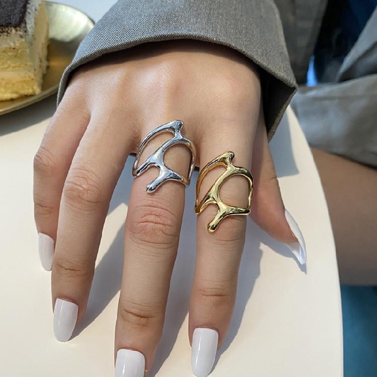 Gold Silver Color Trend Vintage Elegant Ring For Women Party Jewelry