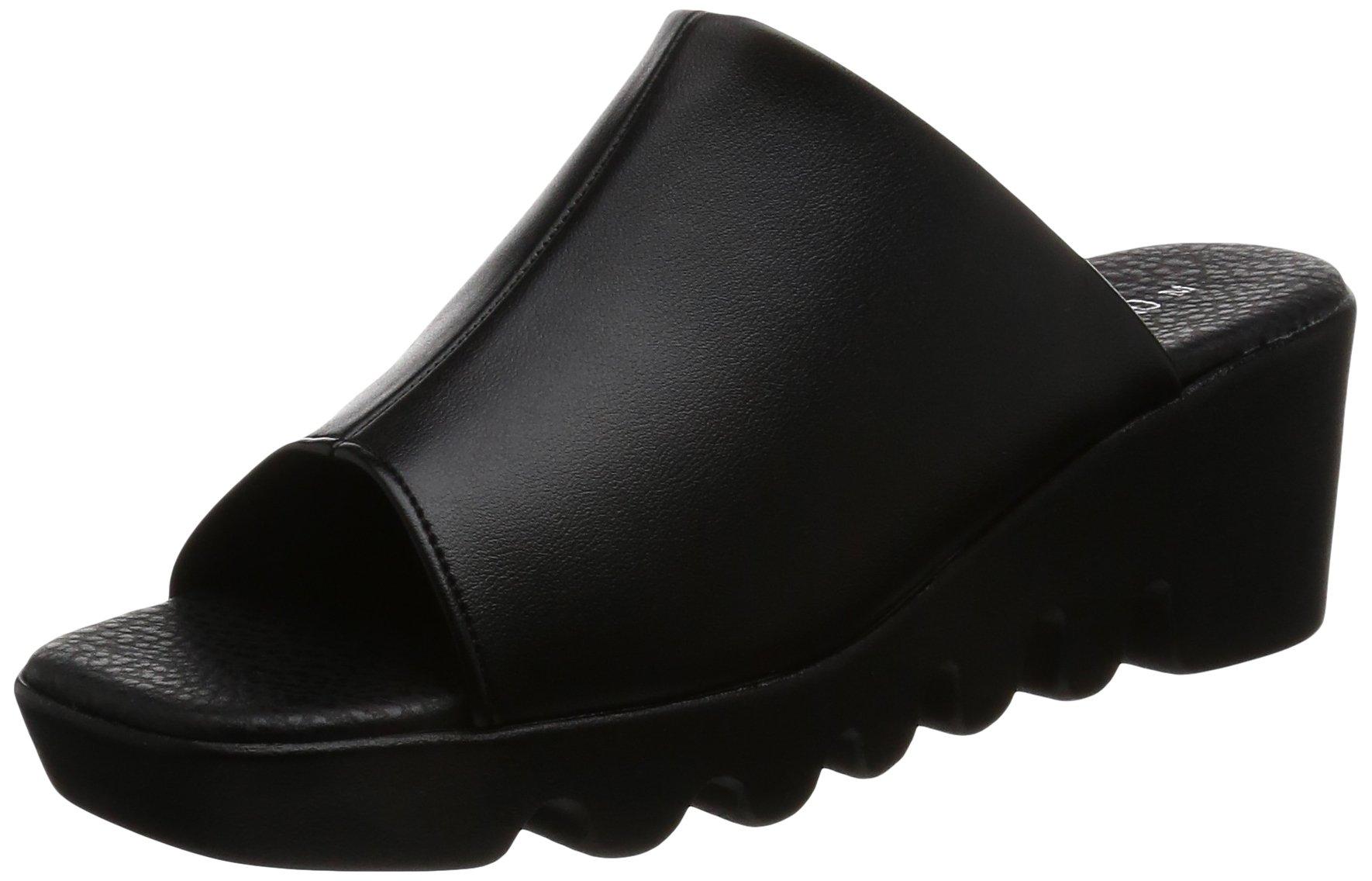 

Luciano Valentino IM6451 Черные офисные сандалии на танкетке 6 см с платформой, размеры в см подошвы, Япония, 22.0-22.5 чёрный