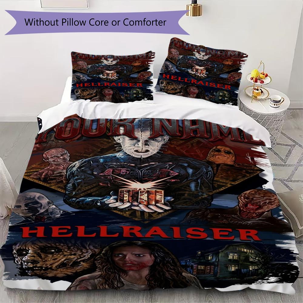 Custom Name Hellraiser Pattern Bedding uilt Set uilt Cover Pillowcase Home Decoration Birthday Gift (1*duvet cover+2*pillowcase without core)