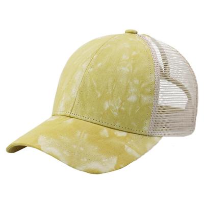Mesh Cap Marble Pattern Hat Sports Running Outdoor Women Men CA638 (Yellow)