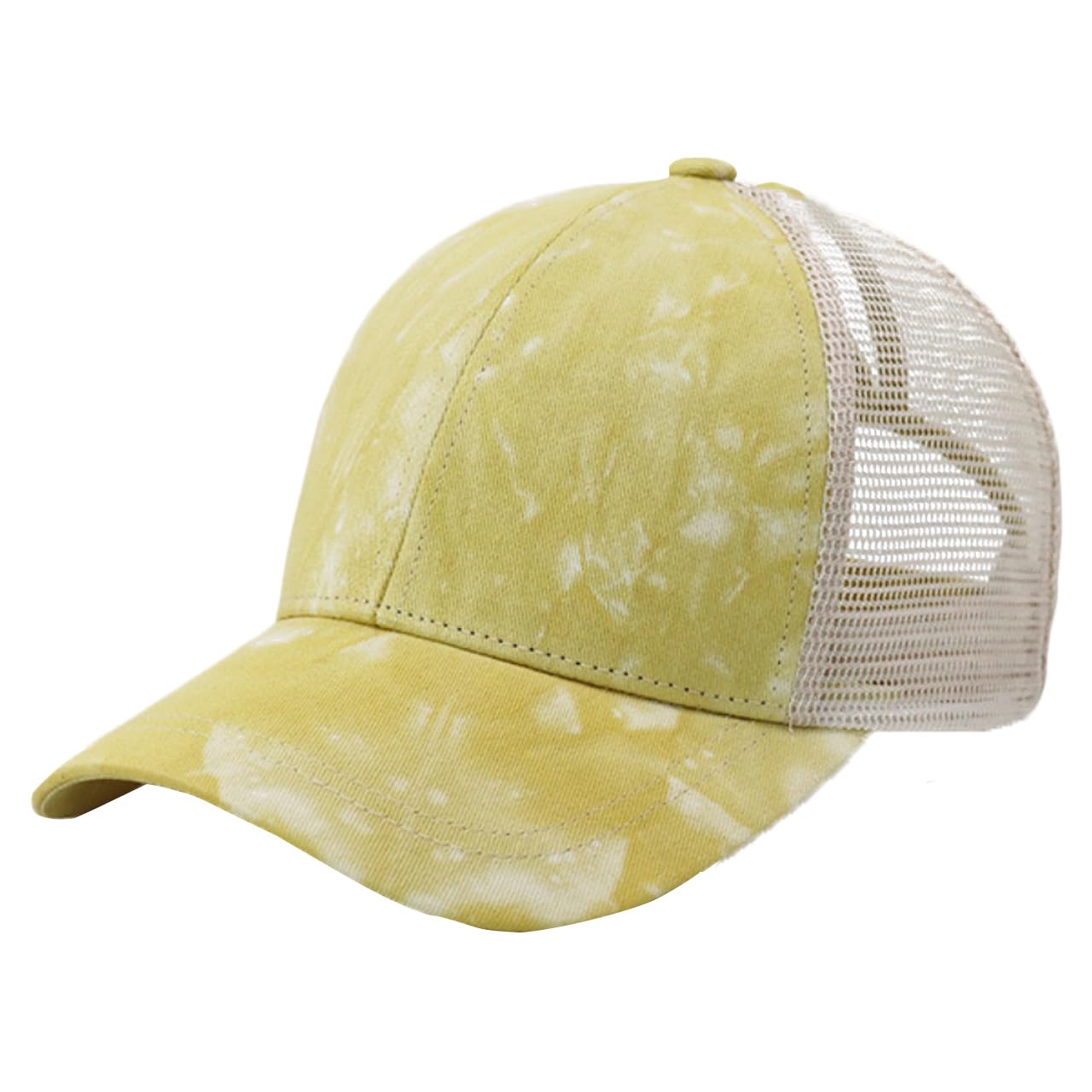 

Mesh Cap Marble Pattern Hat Sports Running Outdoor Women Men CA638 [White Fang] (Yellow)