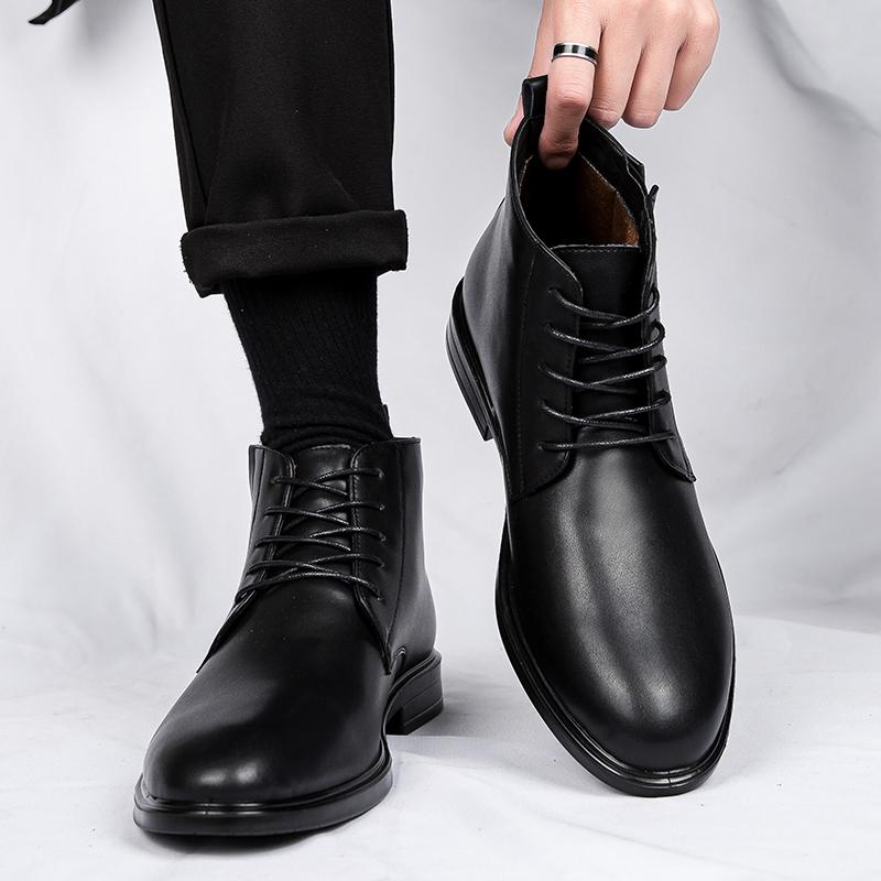 Handmade Leather Men Chelsea Boots Leisure Walk Brogue Shoes Fashion Casual Business Man Ankle Boots Formal Dress Footwear Botas