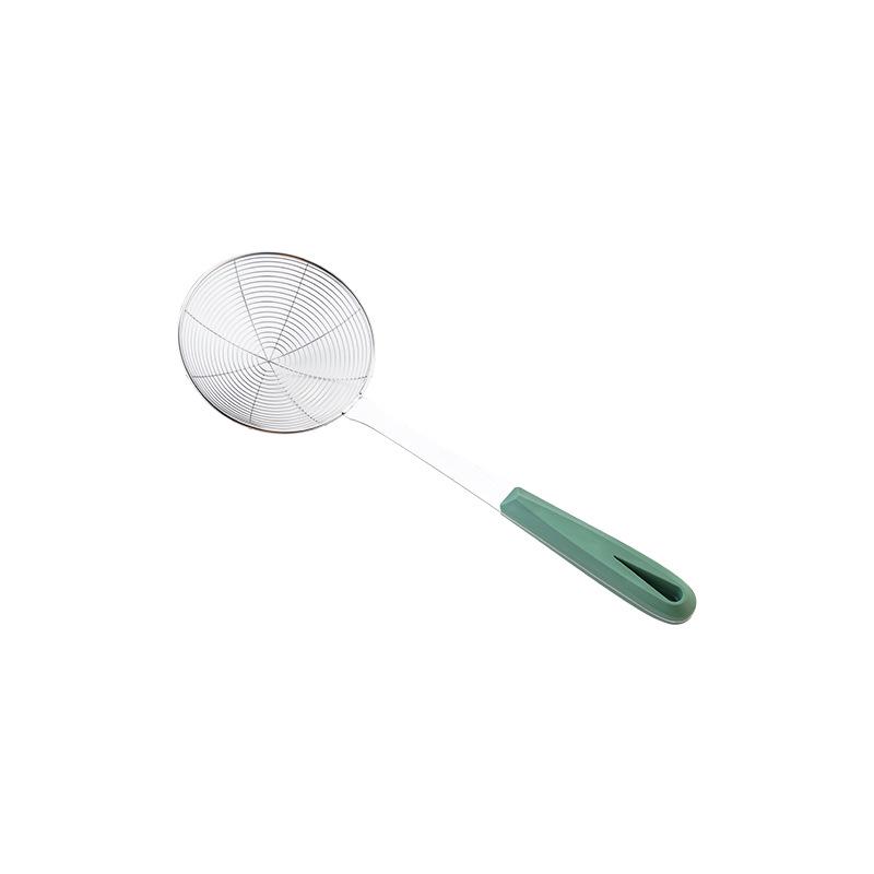 Nerezový síťový odkapávač na nudle a hranolky, domácí horkovzdušný hrnec na olej a vodu, děrovaná naběračka na pikantní horkovzdušný hrnec, kuchyňské náčiní