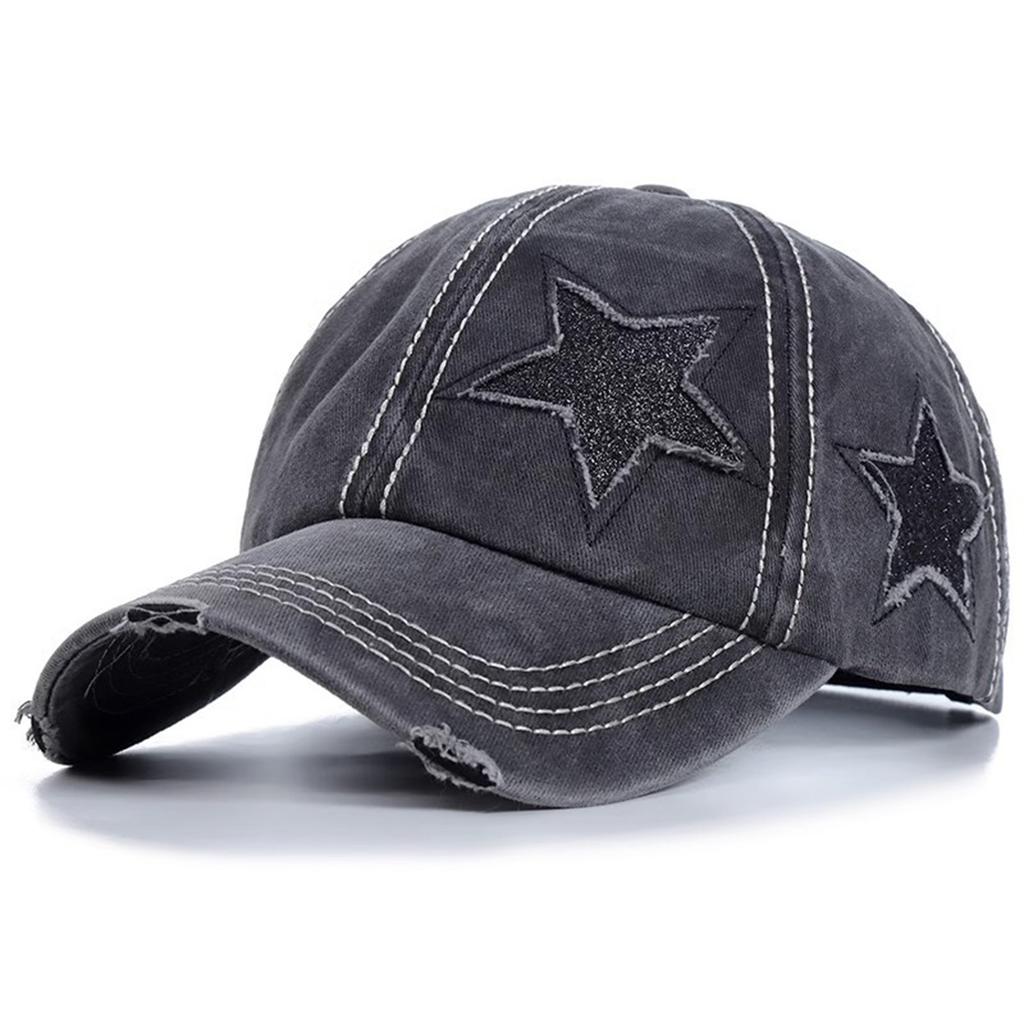 Fashionable Baseball Caps Five Point Star Baseball Cap With Curved Brim And Ponytail Design For Women Outdoor Sports