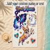 Cosmic Theme Soft Beach Towel Personalized Custom Name Text Towel Portable for Beach Pool Travel