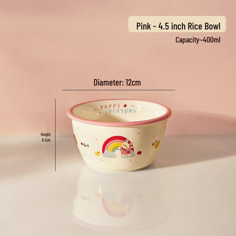 Cute Ceramic Cartoon Dinner Plate & Bowl - Kids Tableware Birthday Gift