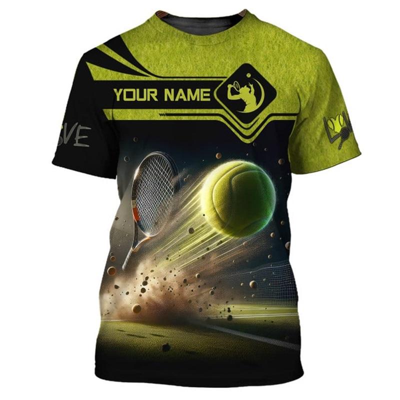 Anpassad Namn Tennis T-shirt För Män Kvinnor Heltryck Kortärmad Tennis Sport T-shirts Ny In Casual Oversized Gym T-shirt Toppar