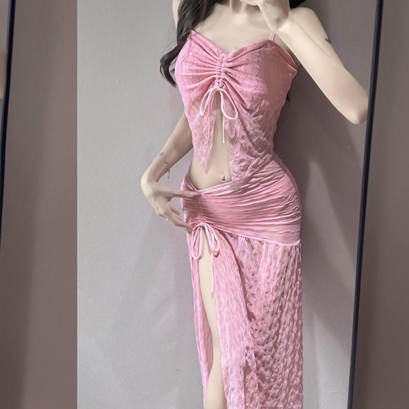 2025 Trendy Three-Piece Bikini Set: Long Dress, High-Waisted Bottoms, Perfect for Vacation or Hot Springs