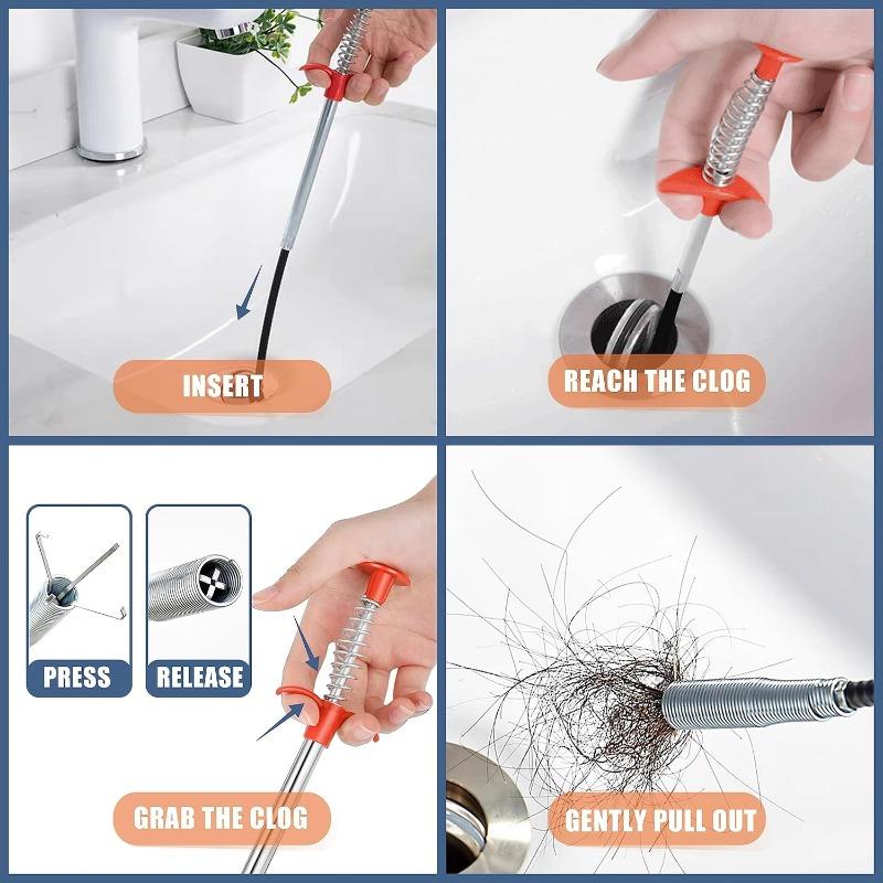 9PCS Pipe dredger Cleaning Brush Set Tool Brush Durable Multifunctional Brush