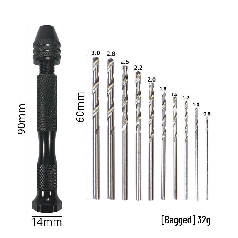 20-Piece Twist Drill Set with Hand Twister for Manual Hole Punching In Model Making