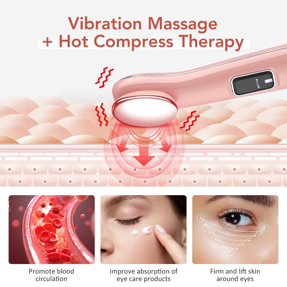 Portable 3 Modes Heating Eye Massager Handheld Hot Therapy Vibration Eye Massage Tool Eye Lifting Massager Relieving Eye Care