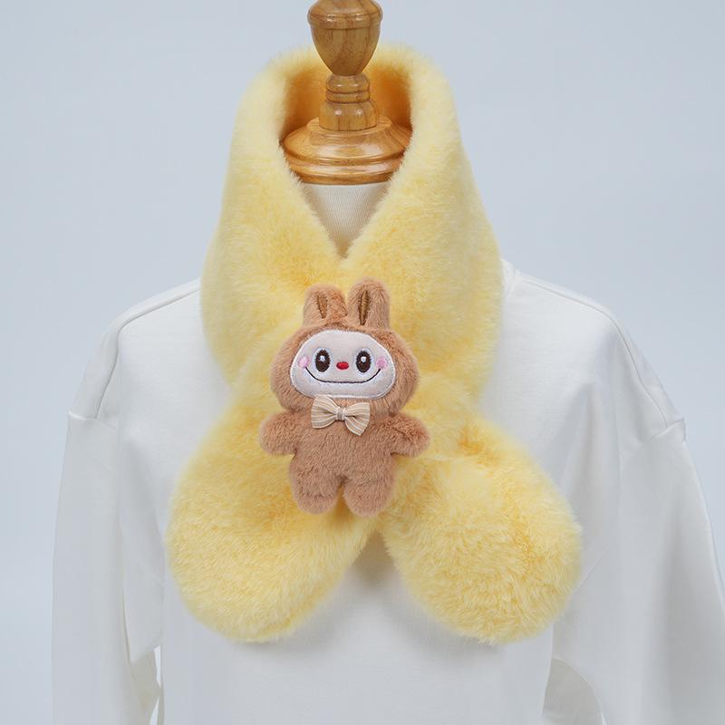 Plüsch-Winter-Schal im koreanischen Stil, Süßer und warmer Nackenschutz für Mädchen und Schülerinnen