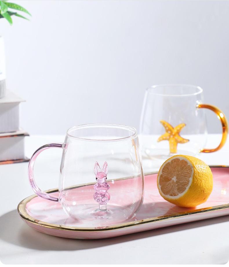 Heat-Resistant Borosilicate Glass Cartoon Animal Cup - Perfect for Juice, Household Use, or Holiday Gifts