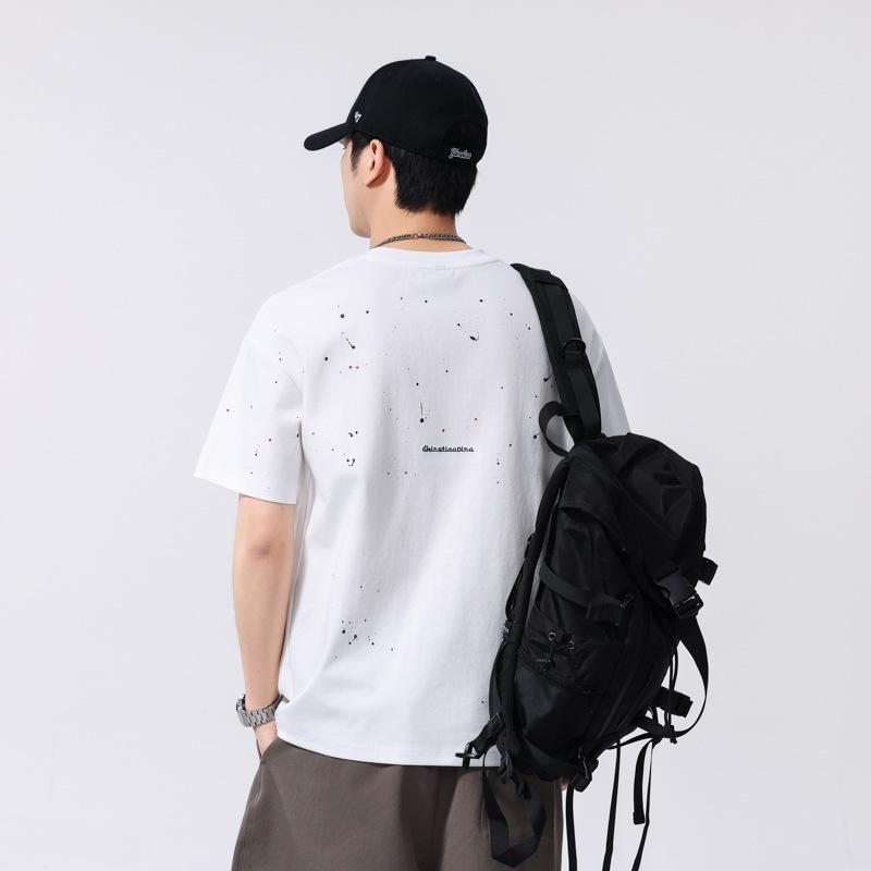 White T-shirt Mens Summer Updated T-shirt American Xinjiang Cotton Short-sleeved T-shirt