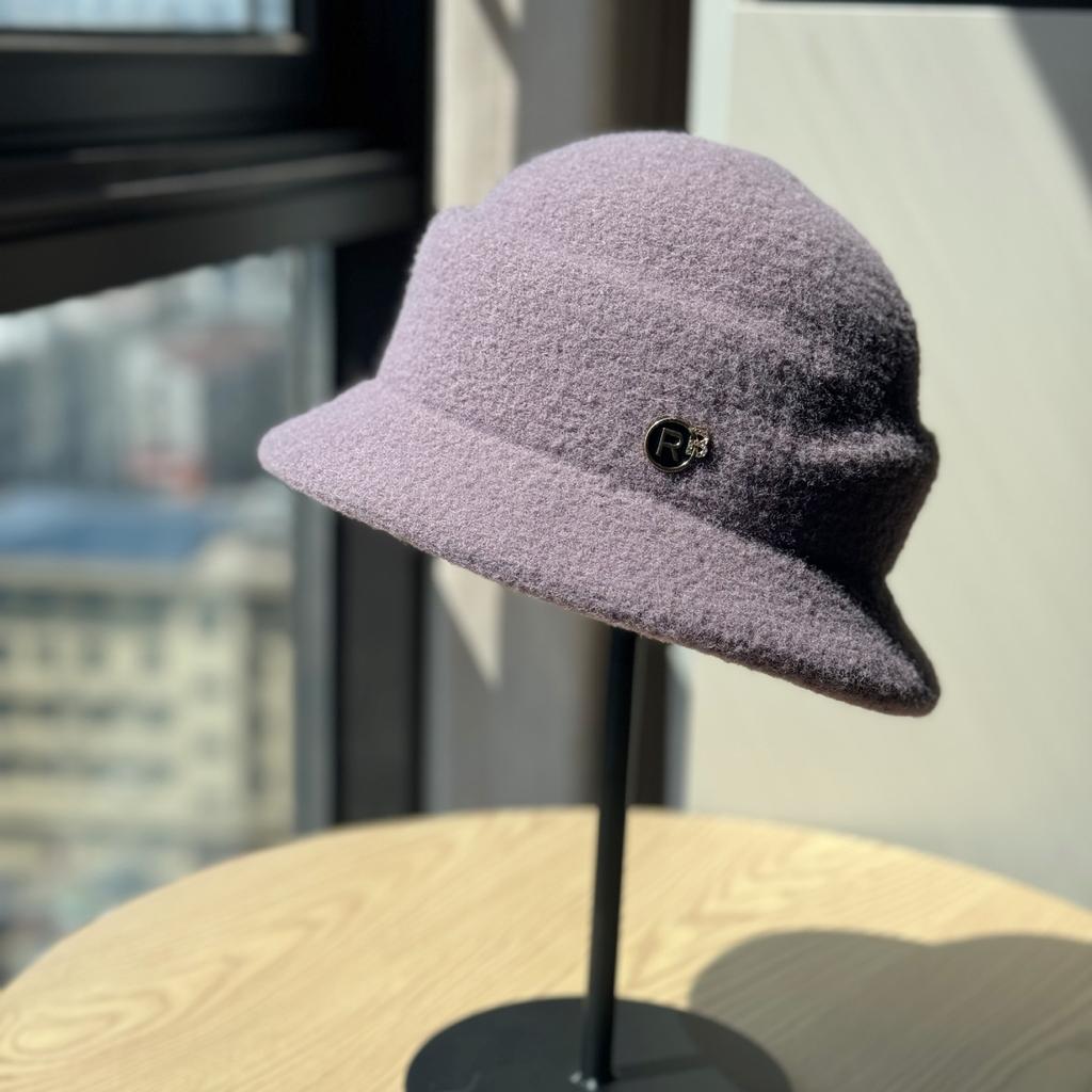 Hepburn Style Woolen Top Hat for Women in Autumn and Winter Elegant and Warm Fisherman Hat High End New Fashion Basin Hat