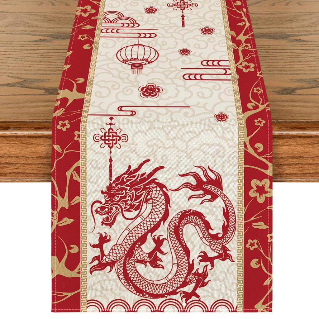 Chinese New Year Table Runner Classic Creative Table Setting for Party Supplies Spring Festival Restaurant Desktop Entrance