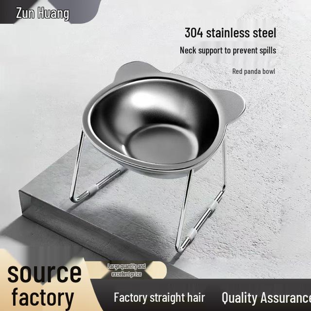 

Миска для домашних животных из нержавеющей стали с подставкой-поддержкой шеи для кошек и собак - Миска для воды и корма Single: Stand