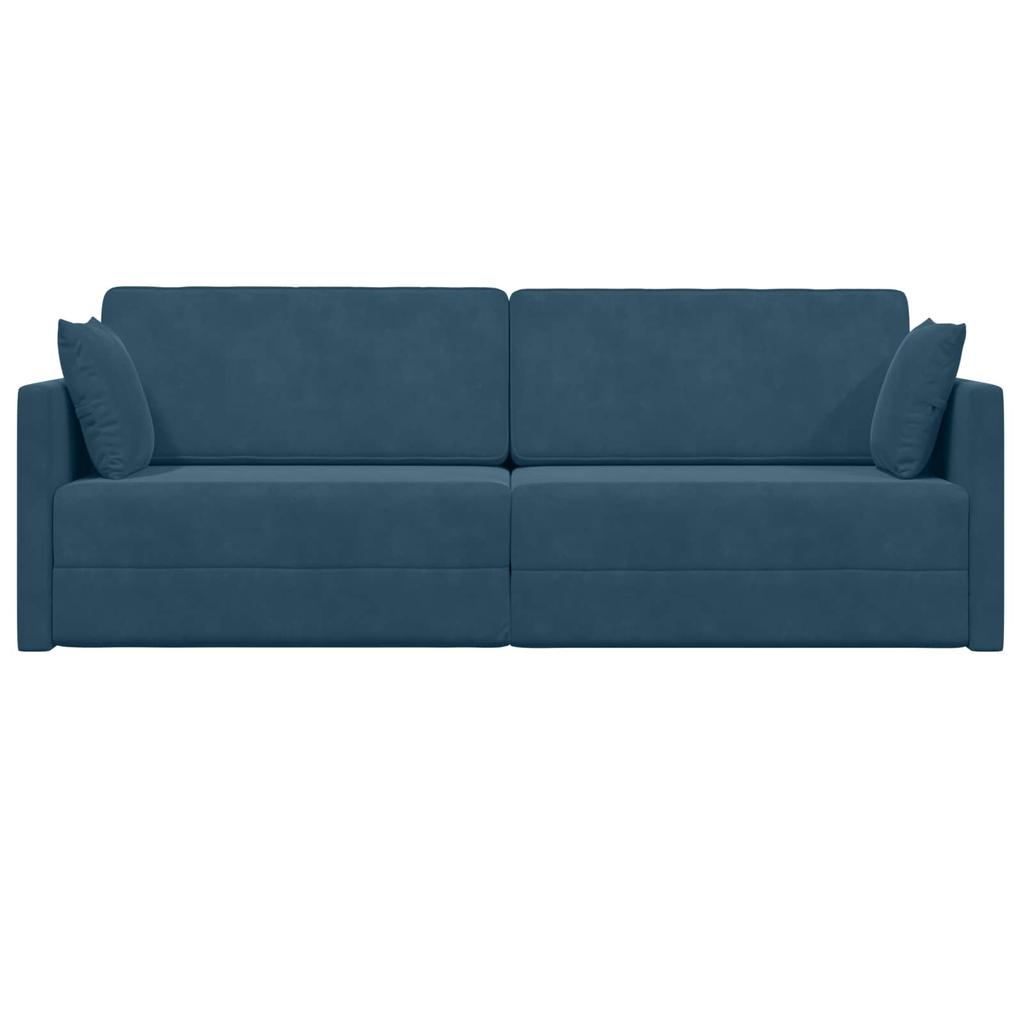 Floor Sofa Bed Blue 213 X 70 X 77 Cm Velvet