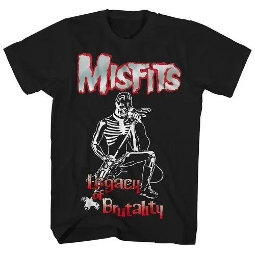 2026 New Fashion Misfits Punk Style Tshirt Retro Street Skull Pattern Men's Women T-shirt Hip Hop Streetwear Oversized Tshirt