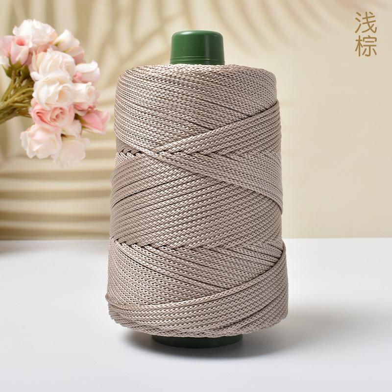 Light-Weight Ice Silk Yarn for Summer DIY Hand-Woven Sun Hat Bag Shoes Cushion Craft Rope Hollow Wool Crocheting Cushion