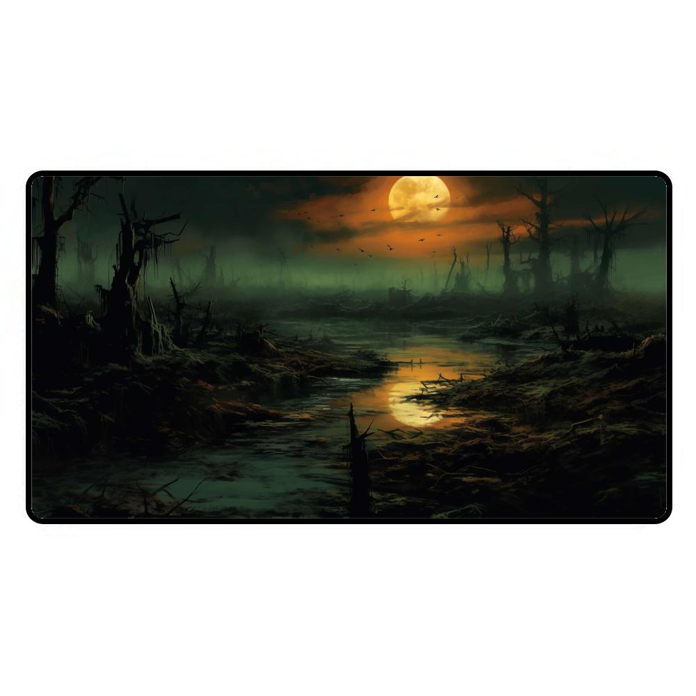 Playmat Tcg Mtg Mouse Pad Large Size Pad Green Forest Suitable For Card Collection Game Computer Desk Pad