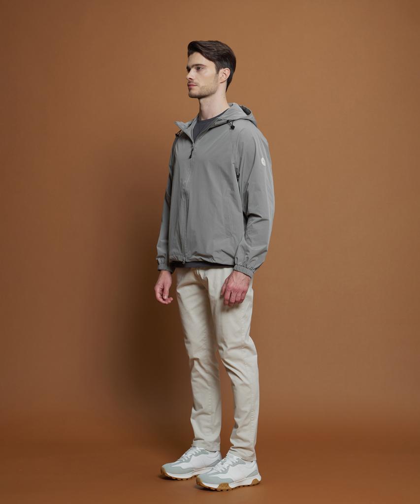 Panicale Grey Light Hooded Windbreaker