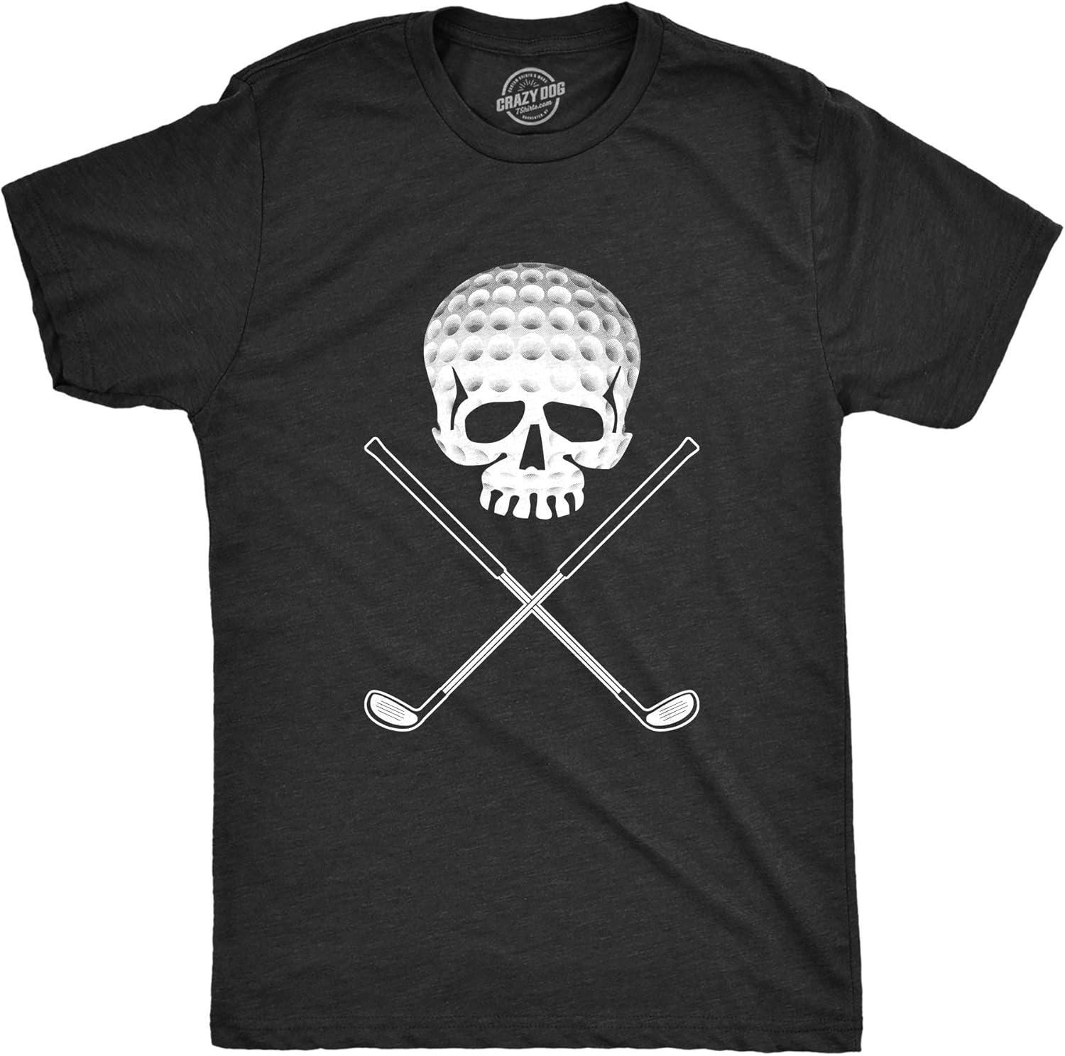 Mens Golf Jolly Roger Funny T Shirts Sport Cool Vintage Retro Tees Hilarious T Shirt XXXXXL чёрный