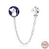 Real 925 Silver Stars & Moon Sunflower Safety Chains Spacer Beads Charms Fit Qikaola 925 Bracelets DIY Jewelry