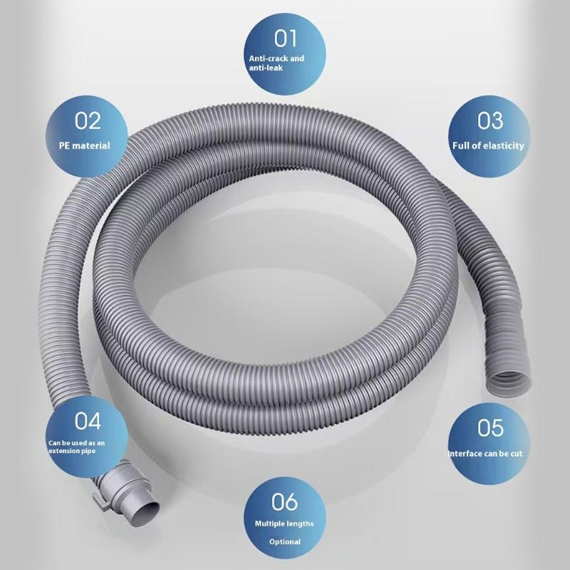 Flexible Extended Drainage Pipe Reinforced Anti Leak Designs Extension Drain Hose For Automatic Washing Machines Use