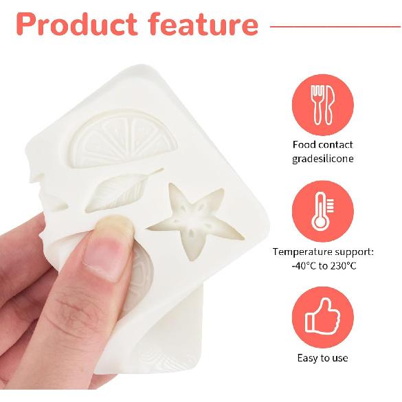 2 Pcs Mini Lemon Fondant Molds,Summer Fruit Silicone Molds for Gummy,Baking Cake,Cupcake Topper DIY Crafts